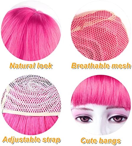 MIAHART Peach Red Short Bob Wig and Sunglass Set - Image 3