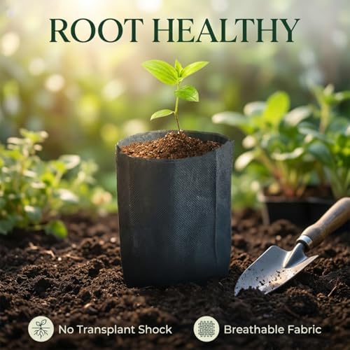 gardtree 1/4 Gallon 400PCS 6.3×7 Inch Breathable Plant Grow Bags - Non-Woven Plant Seedling Pots for Seed Starting, Indoor/Outdoor Vegetables, Herbs, Flower | Easy Transplant, Space Saving, Black - Image 4