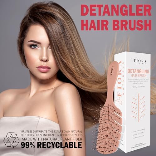 Fiora Naturals Detangler Brush for Wet and Dry Hair, Soft Detangling Brush - Image 5