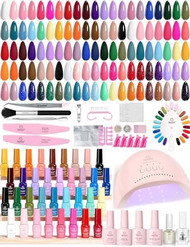 Beetles Gel Nail Polish Kit with U V Light -35 Colors Gel Polish Set 68 Pcs by beetlesGelPolish