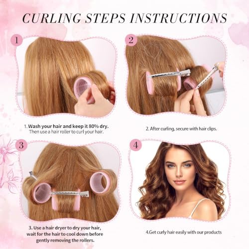Obeoby 4 Sizes Hair Rollers Curlers Set with Clips for Women (Light Colors) - Image 3