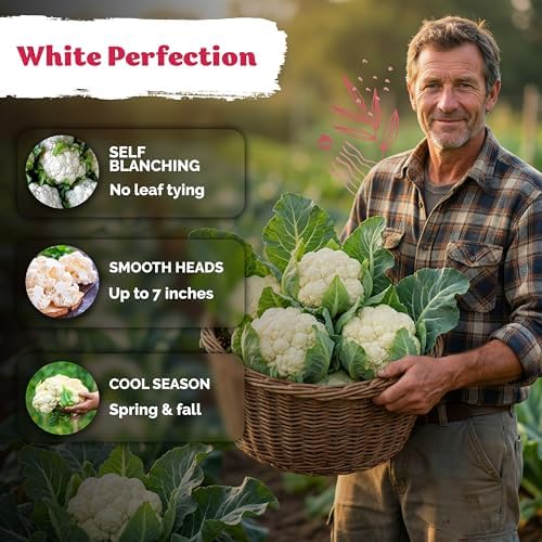 500 Snowball Y Improved Cauliflower Seeds for Planting, Brassica Oleracea - Image 4