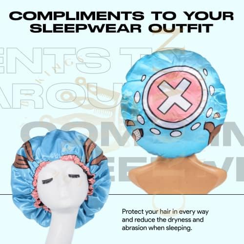 Anime Bonnet with Elastic Soft Band Adjustable Women and Men Silky Bonnets for Sleeping Comfortable Satin Fabric, Tonychpper - Image 5