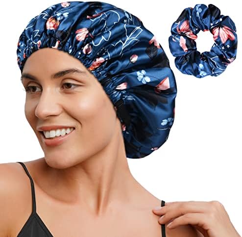 YANIBEST Adjustable Satin Bonnet to Reduce Frizz, Silk Feeling Hair Wrap by yanibest