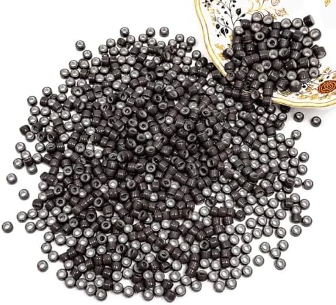 300pcs 3mm Nano Ring Beads for Hair Extensions – Ultra Small Silicone Lined Micro Link Beads for Very Thin Hair, Kids – Invisible Fit, Easy to Hide, Reusable (Dark Brown) by Uotodoo