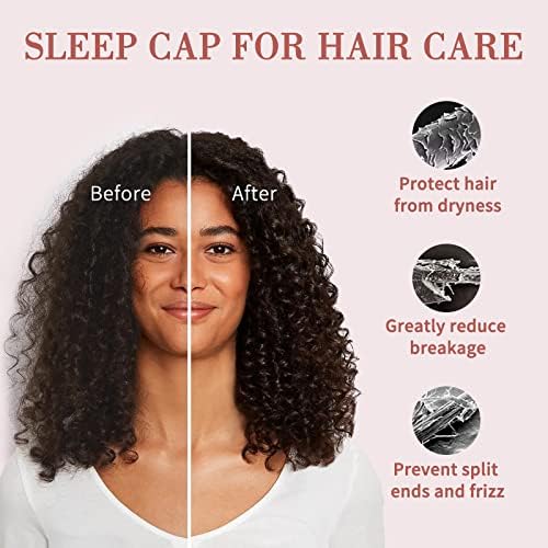 Fittia Satin Lined Sleep Bonnet, Adjustable Non-Slip Cap For Locs, Medium - Image 2