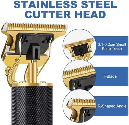 YOGINGO Professional Hair Trimmer for Men, Beard Trimmer Hair Clippers for Men, Cordless Rechargeable Hair Trimmer Metal Body Cutting Grooming Kit,Beard Shaver Barbershop - Image 3