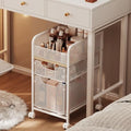 Hongtamoya Rolling Makeup Cart Organizer with 2 Drawers, Under Desk Storage by Hongtamoya