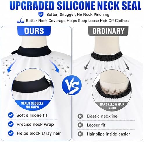 Professional Salon Barber Cape, Waterproof Polyester Hair Cutting Cape, Silicone Neckline, Snap Button Colla, Extra Large - Image 3