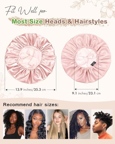 BONNET QUEEN Silk Bonnet for Sleeping Women Satin Bonnet Hair Wrap with Elastic Wide Band Sleep Cap for Curly Hair Night Cap - Image 4