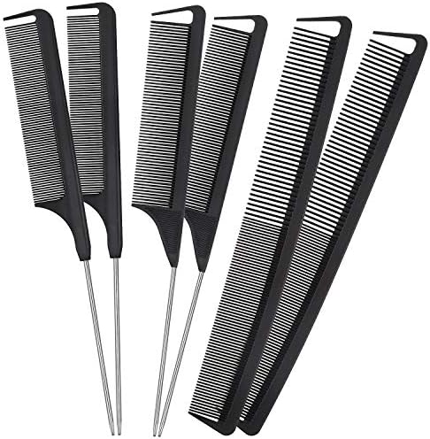 Patelai 12 Pcs Parting Combs Set Rat Tail Combs for Braiding, Black by Patelai