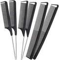 Patelai 12 Pcs Parting Combs Set Rat Tail Combs for Braiding, Black by Patelai