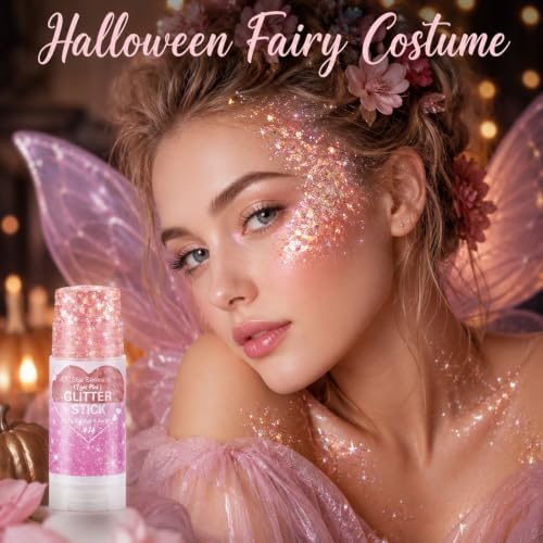 Go Ho Light Pink Hair Glitter Stick,Sparkle Face Body Glitter Makeup - Image 5
