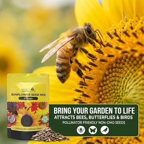 NatureZ Edge 1300+ Sunflower Seeds Garden Variety Pack, Bulk Sunflower Seeds for Planting Flowers, Get More Sunflower Seeds to Plant, Mammoth, Dwarf, Lemon Queen, Giant and More. 2oz Packet - Image 4