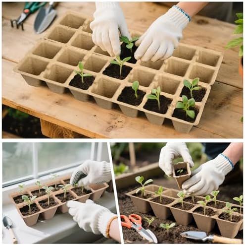 200 Cells Peat Pots, Seed Starter Trays Planting Trays for Seedlings - Image 3