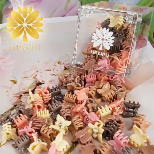 KANPRINCESS 50PCS Mini Butterfly Claw Clips Mini hair clips With Box Small Hair Clips For Women And Girls Gift Set(SET4) - Image 6