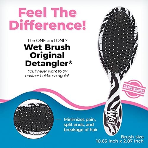 Wet Brush Original Detangler Brush - Zebra, Safari - All Hair Types - Ultra-Soft Bristles Glide Through Tangles with Ease - Pain-Free Comb for Men, Women, Boys & Girls (Pack of 2) - Image 3