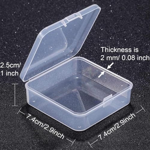 Jetec 30 Pieces Small Clear Plastic Storage Box, 2.9 x 2.9 x 1 Inch - Image 2