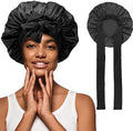 AWAYTR Wide Band Satin Bonnet, Tie-Band Sleep Cap for Curly Hair Women by AWAYTR