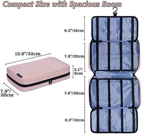 Hair Accessories Organizer for Girls, Hair Accessories Storage Bag, Hair Bow Storage Organaizer for Girls with Multi-Compartments, Baby Hair Accessories Organizer for Travel (Pink) - Image 4