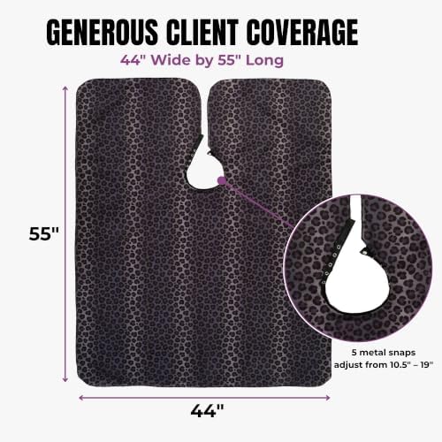 Waterproof Leopard Hairdresser Cape - Cheetah Hair Cutting and Shampoo Capes - Image 3