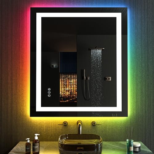 LOAAO 20"X28" RGB LED Bathroom Mirror with Lights, UL Listed - Image 2