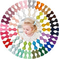 Baby Hair Clips 60 Pieces 30 Colors in Pairs Baby Girls Fully Lined Bows Hair Pins Tiny 2" Hair Bows Alligator Clips for Girls Infants Toddlers by ALINMO