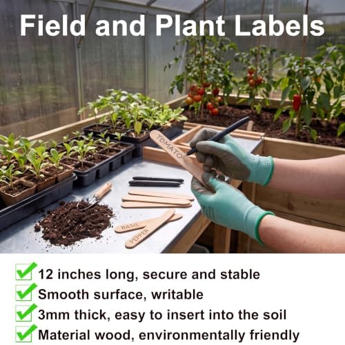 Weysat 300 Pcs 12" Wood Plant Labels for Field or Containers Plant Tags Wood Garden Labels for Seedling Stakes Markers Nursery Seed Tags with Smooth Surface for Pot Herbs Flowers Vegetables - Image 3