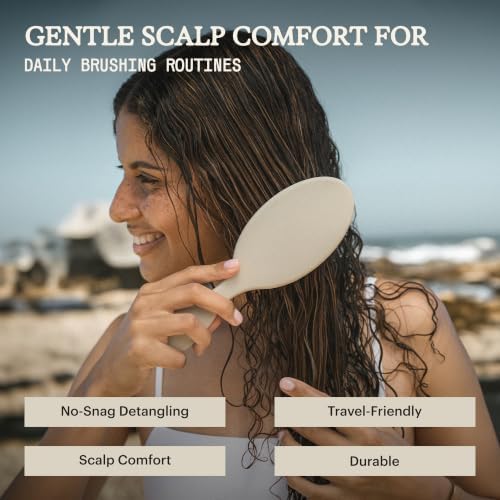 Smoothing Paddle Hair Brush for Frizz Control, Snag free Scalp Comfort - Image 4