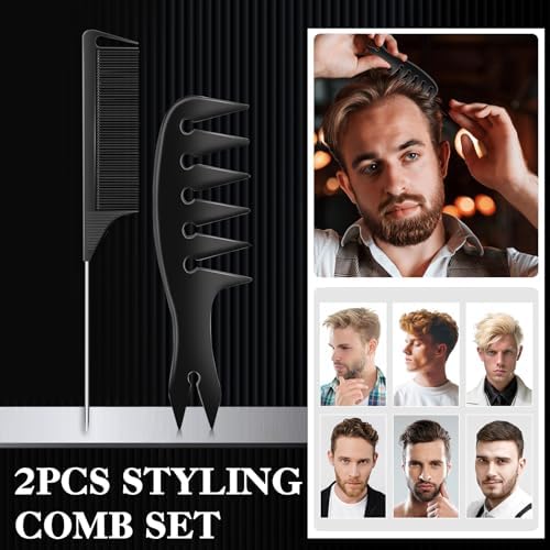 DUAIU 9Pcs Professional Barber Comb Set, Hair Cutting and Styling Tools - Image 5