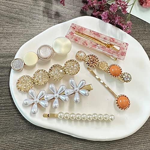 Mehayi 20 PCS Pearl Hair Clips Set Fashion Korean Acrylic Resin Hair Barrettes, Bobby Pins Hairpins for Women and Ladies Girls Headwear Styling Tools, Hair Accessories for Decorative Party Wedding - Image 4