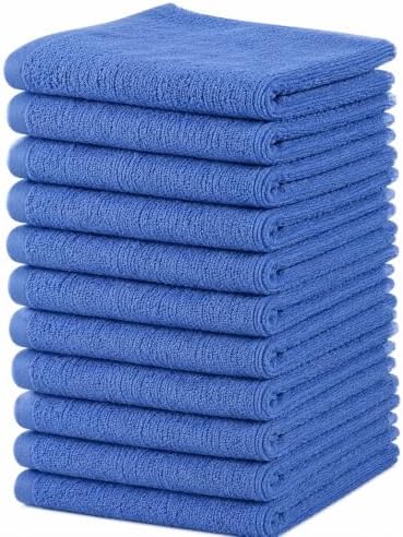 Towel and Linen Mart Silver Salon Towels, Pack of 12 (Not Bleach Proof, 16 x 27 Inches) Highly Absorbent Towels for Hand, Salon, Gym, Beauty, Spa, and Home Hair Care (Sky Blue, 16 X 27) by T+%26+L+Towel+and+Linen+Mart