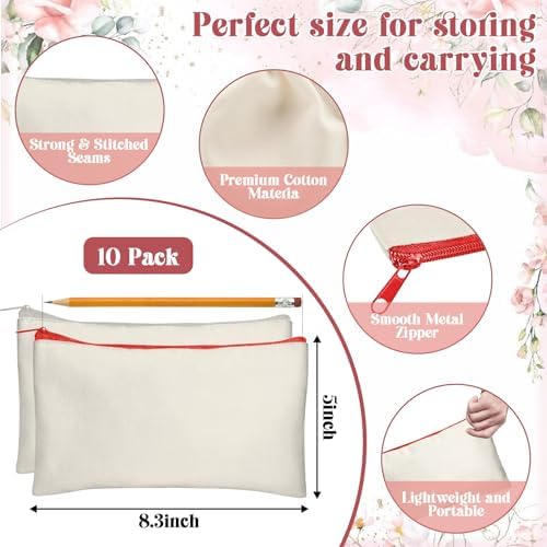 Legigo Blank Canvas Bags Zipper Pouch Makeup Bags Pencil Pouch Bulk - Image 2