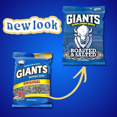 GIANTS Original Sunflower Seeds - Sunflower Seeds to Eat, Sunflower Seeds Bulk, Lightly Salted Sunflower Seeds for Eating, High Protein Snack - 5.75 oz Resealable Bags (Case of 12) - Image 4