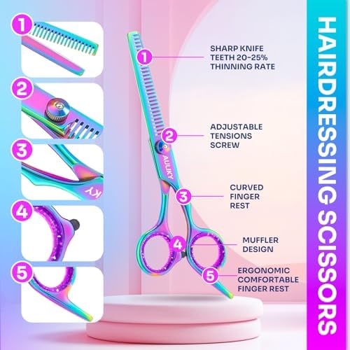 Hair Cutting Scissors Shears Kit, 6.7” Barber Scissors,Professional Haircut Kit,Stainless Steel Hairdressing Thinning Scissors Shears for Barber,Salon,Women,Home,Men - Image 3