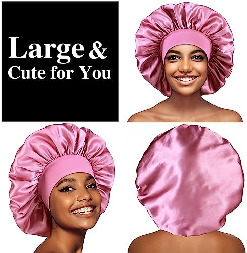 12pcs Large Satin Bonnets for Sleeping, Silky Hair Bonnet for Women Braids - Image 3
