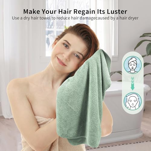 my novel things Large Microfiber Hair Towel for Women Long Curly Hair 2PK - Image 5