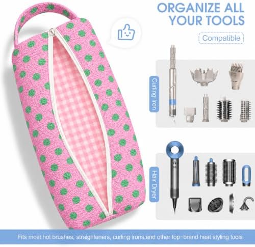 Slim Quilted Hair Tools Travel Case Styling Tools, Wide-Open Design - Image 4
