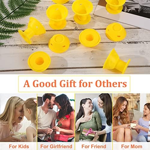 JANYUN 40 Pcs Yellow Silicone Hair Rollers (Including 20pcs Large & 20pcs Small Heatless Hair Curlers) - Image 6