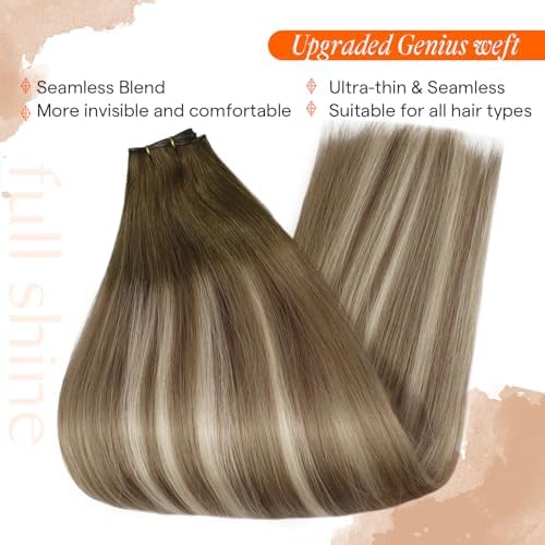 Full Shine Genius Weft Hair Extensions Real Human Hair 20 Inch 80g - Image 3