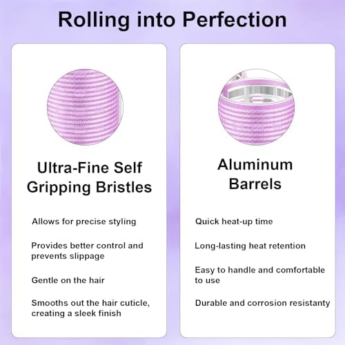 8 Pcs 2 Inch Jumbo Thermal Hair Rollers, Aluminum Self Grip Curlers - Image 4