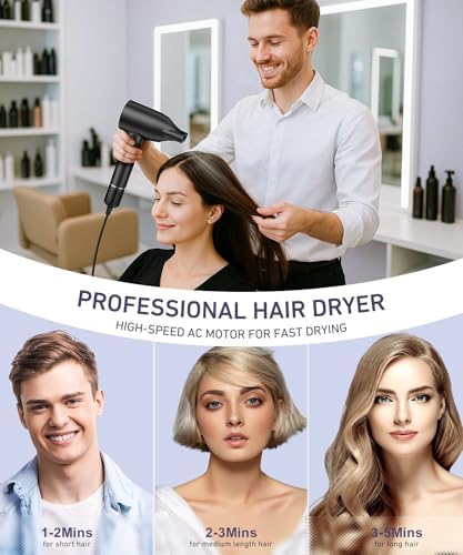 Cosy Companions High-Speed Ionic Hair Dryer, 150000 RPM Brushless Motor for 2-5 Min Fast Drying, Low Noise Blow Dryer Reduces Frizz & Heat Damage, Lightweight Hair Dryer with Diffuser & Nozzle - Image 5