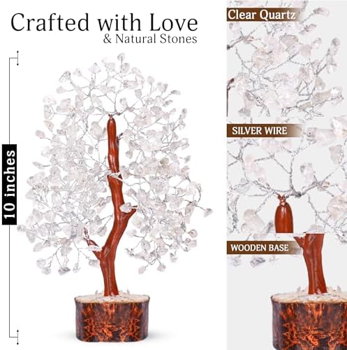 YATSKIA Clear Quartz Tree of Life Crystal Bonsai, Unique Gifts for Women, Sister & Friends, Handmade Crystal Tree, Boho Home, Room & Office Desk Decor, Birthday Gifts - Image 2
