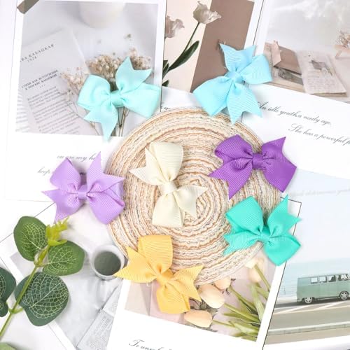 Baby Hair Clips for Girls 40PCS - 2" Girls Fully Lined Bows Hair Pins Tiny Hair Bows Alligator Clips for Baby Girls Infants Toddlers 40 Colors - Image 6