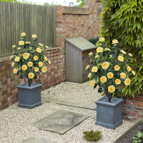 2 Pack 43.3"/3.6FT Artificial Camellia Trees for Outdoor - Image 6