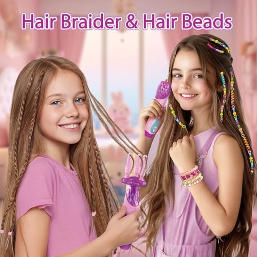 Yoloflix Hair Braiding Machine, Hair Salon Toys for Girls with Braider, Beads, Wig & Accessories, Kids Hair Styling Tool Toy Set, Christmas Birthday Toys Gifts for Girls - Image 2
