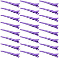 24 Packs Duck Bill Clips, Bantoye 3.35 Inches Rustproof Metal Alligator Curl Clips with Holes for Hair Styling, Hair Coloring, Purple by BlackDiamond