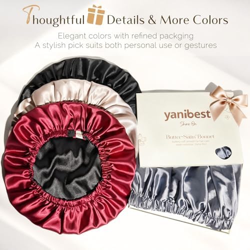 YANIBEST Satin Bonnet for Sleeping Women Men, Adjustable Hair Bonnet - Image 6