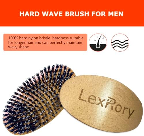 Palm Wave Brush 360 Curved Hard Bristle Hair Brushes for Men Wavers - Image 2