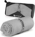 VENTURE 4TH Quick Dry Microfiber Towel for Camping & Gym -Light Gray Medium by VENTURE4TH